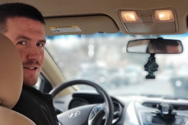 Zachary Avis, local Lyft and Uber driver, looks forward to more consistent work and more room for growth. - CAYLA CLARK