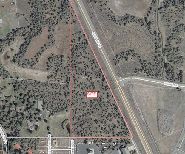 The projected site for the Deschutes Public Library’s new Central Library, slated to include a performing arts center. - COURTESY DESCHUTES PUBLIC LIBRARY