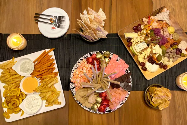 Why go with just a traditional meat-and-cheese charcuterie when you can add fries and a sweet plate too? - LISA SIPE