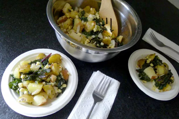 Prepare to have your taters twisted when you discover this recipe calls for NO mayo! - ARI LEVAUX