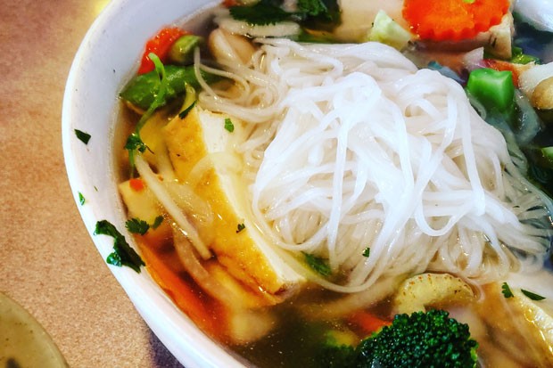 A gluten-free, vegetarian dream... piping hot vegetable and tofu pho. - CAYLA CLARK