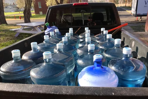 The Confederated Tribes of Warm Springs Emergency Manager Danny Martinez transports bottled water throughout the many districts on the reservation. - DANNY MARTINEZ