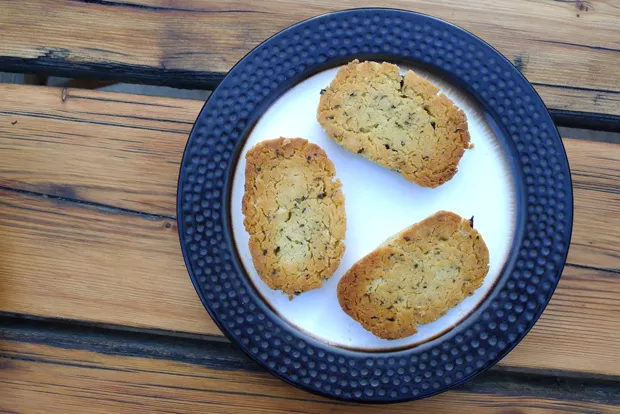 Herb cookies, turned after baking. - ARI LEVAUX