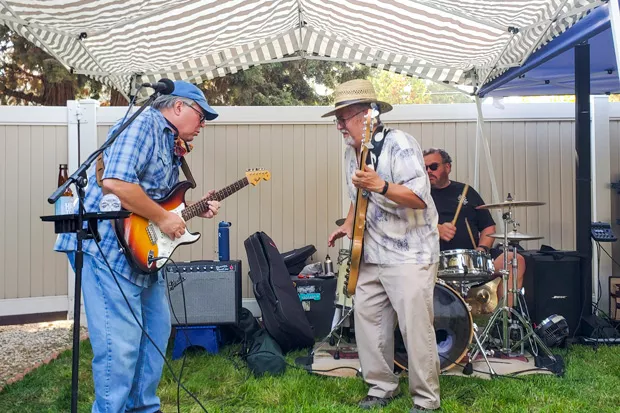 Central Oregon union members gathered virtually on Monday for the Central Oregon Labor Chapter coalition's annual picnic. A few members attended in person to see a live performance of Thomas T and the Blue Chips. Pictured above Stu Kinzel (left) and Thomas Tsuneta "Thomas T.". - RENEE RUIZ