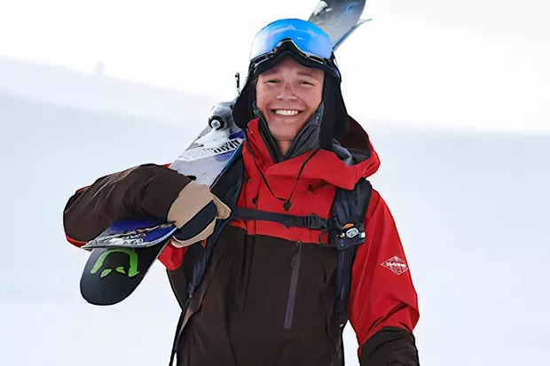 World travel on hold, pro skier Lucas Wachs is hunkering down at home with a new puppy. - COURTESY LUCAS WACHS