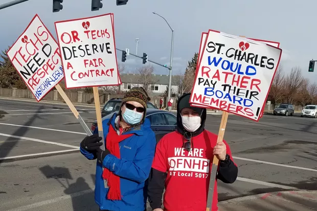 Techs at St. Charles have been negotiating for over a year for a new contract. - COURTESY OFNHP