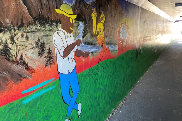"It's our stamp on Bend," said one local stakeholder for Proyecto Mural, seen here in its unfinished form. - NICOLE VULCAN
