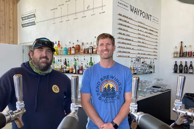 Brewmaster Zach Beckwith, left, and co-owner Packy Deenihan at the new spot in Northwest Crossing. - BRIAN YAEGER