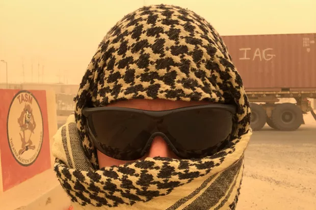Chris Browning sweats through Middle East National Guard heat by day, and reads the Source as an antidote to home sickness by night. - CHRIS BROWNING