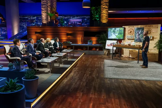 Jason Thomas pushes the pili nut on the TV show, "Shark Tank." - COURTESY JASON THOMAS