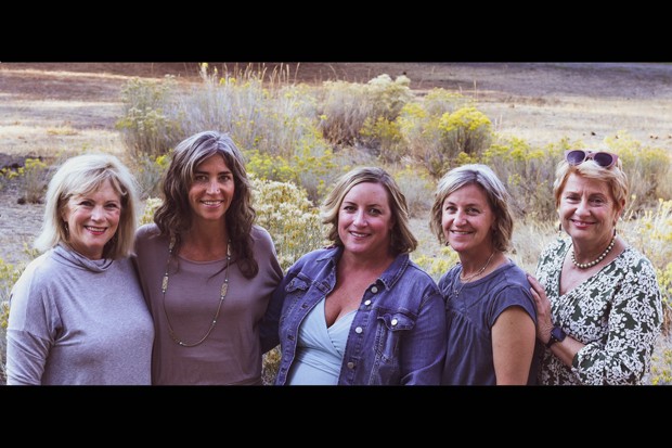 The end-of-life doula team at the Peaceful Presence Project. From left are Marian Boileau, Elizabeth Johnson, Kari Sims Anthon, Erin Collins and Beth Patterson. - JENNIFER KINNEY
