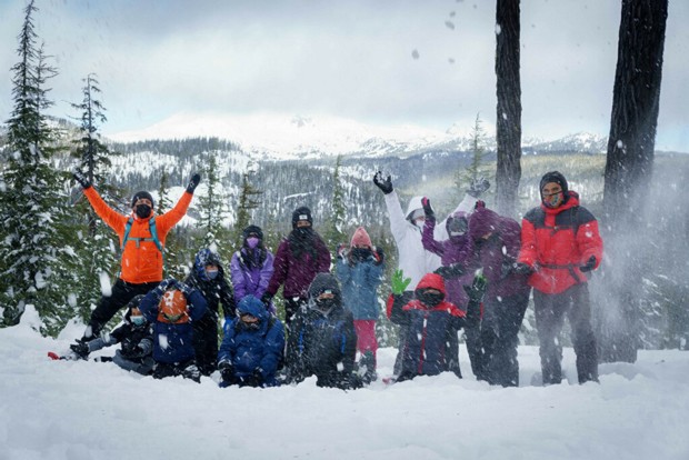 There&#39;s no biz like snow biz; Jugamos Afuera participants frolic in the snow during a recent outing. - EDUARDO ROMERO