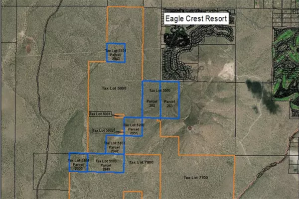 A map of land that could become Thornburgh Resort, and the Department of State Lands property. - COURTESY OF STATE OF OREGON DEPARTMENT OF STATE LANDS