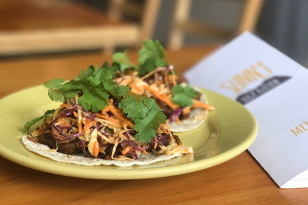 Korean style beef tacos with spicy slaw - LISA SIPE