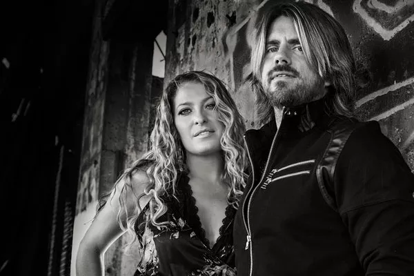 Rachel and Chad Hamar of Cloverdayle play at the Volcanic Theatre Pub, December 6. - RANDALL HAMAR