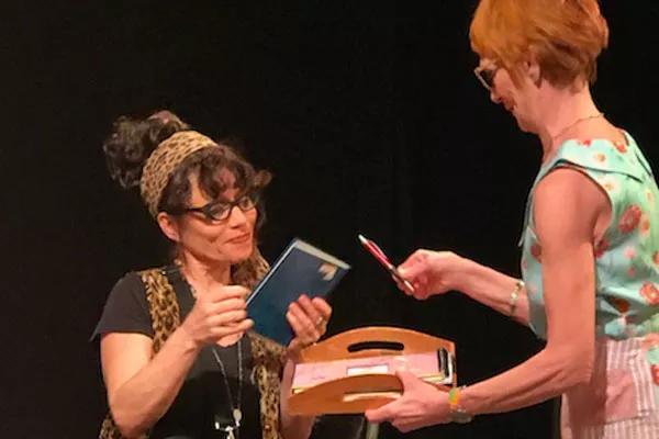 Viola (Jennifer Collins, seated) and Rita (Mary Kilpatrick) rehearse for "The Lost Virginity Tour." - PHOTO COURTESY 2ND STREET THEATER