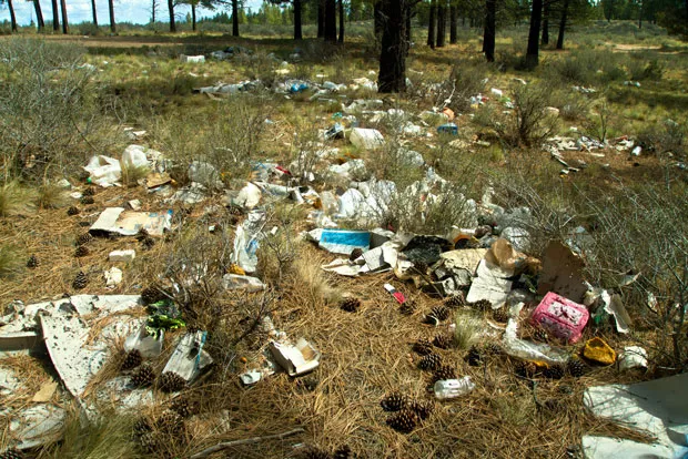 Field of screams: volunteers have their work cut out removing trash from public lands. - JOSH CANTU