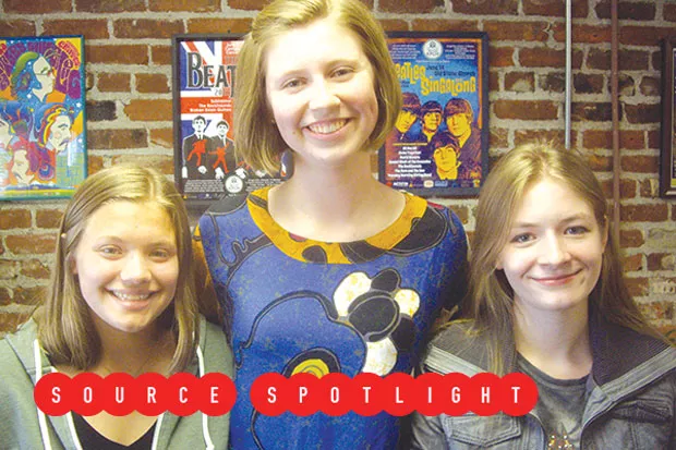 Lauryn Cole and Vivienne Cornutt, from left, co-host the Youth Radio Hour on KPOV-FM. Erika Windlinx, right, hosts her own show, alternating weeks with other young DJs. - SUBMITTED