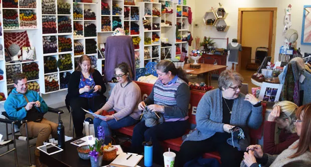 Inside the action at one of Fancywork's Knitalongs. - ISAAC BIEHL