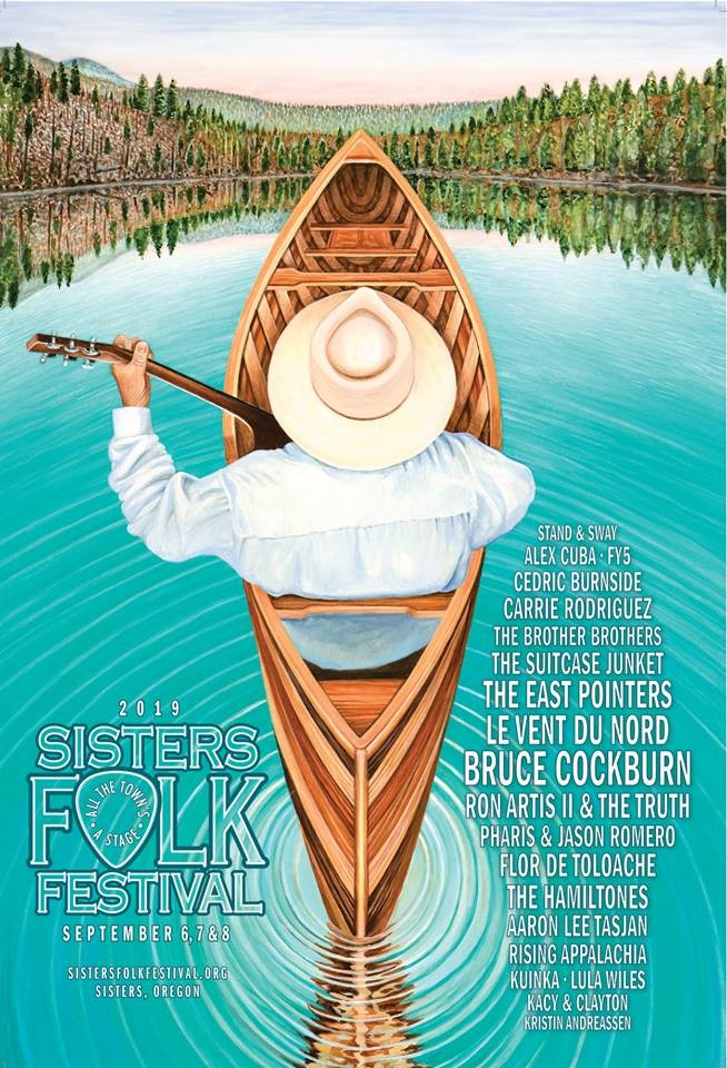 "Ripples" is artist Dennis McGregor's poster for the 2019 Sisters Folk Festival. - SISTERS FOLK FESTIVAL
