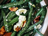Sauteed Green Beans with Bacon Bits &amp; Bleu Cheese