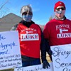 Evelyn and Steve McConnell, Luke Wirkkala's sister and brother-in-law, demonstrated in support of Wirkkala in downtown Bend March 6.