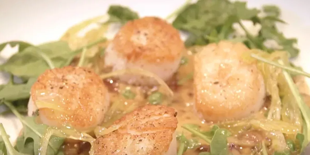 Seared Scallops with Bourbon Sauce and Pickled Celery - Vimarsana News