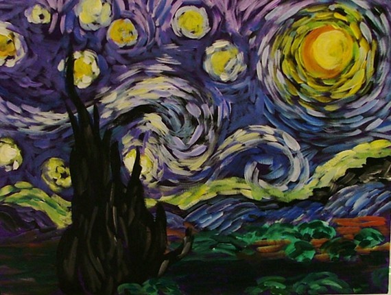 painting after Van Gogh's "Starry Night," by instructor Joni Purk