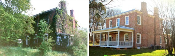Peter Kern House, 2015 Preservation Award Winner, Before and After Photo