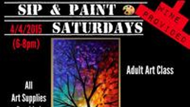Sip & Paint Saturday (Includes Complimentary Wine) Lesson: Tree and Colorful Sunset