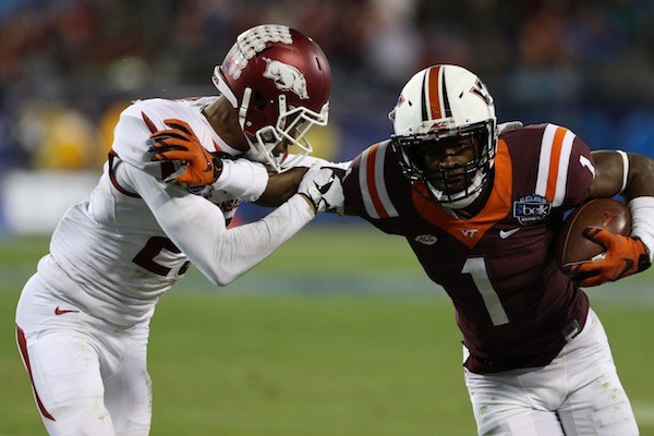 In last year's Belk Bowl, Virginia Tech defeated Arkansas 35-24. (Photo courtesy of Charlotte Sports Foundation)