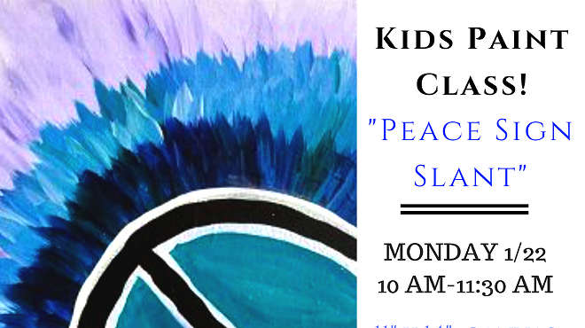 Kids Painting Class-"Peace Sign Slant"
