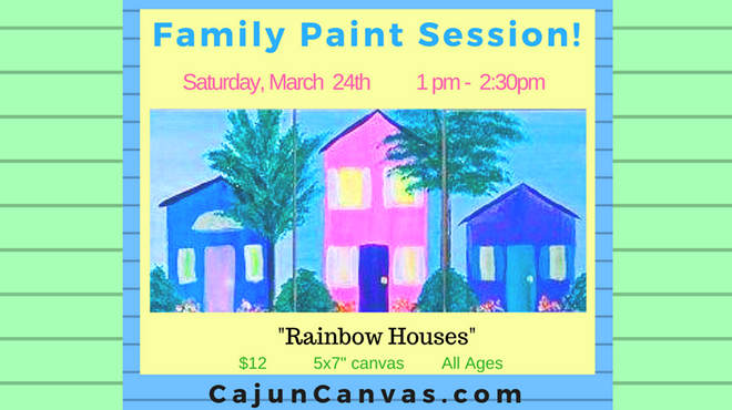 Family Paint Session- "Rainbow Houses"
