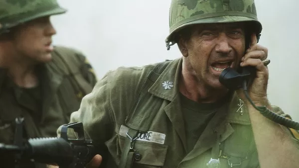 BEHIND ENEMY LINES: Mel Gibson comes under fire in We Were Soldiers
