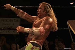 FOX SEARCHLIGHT - BLOODY BUT NOT BOWED: Mickey Rourke in The Wrestler.