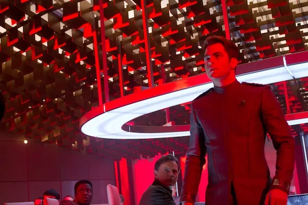 Bruce Greenwood (middle background) and Chris Pine in Star Trek Into Darkness (Photo: Paramount)