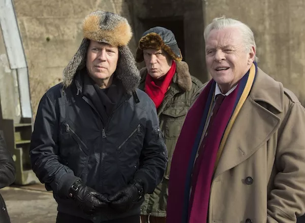 Bruce Willis, John Malkovich and Anthony Hopkins in Red 2 (Photo: Summit)