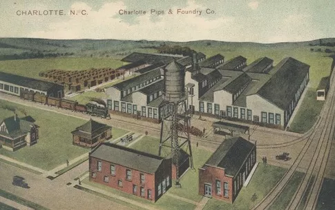 Charlotte Pipe and Foundry in 1909: One of the earlier industrial manufacturers in South End.