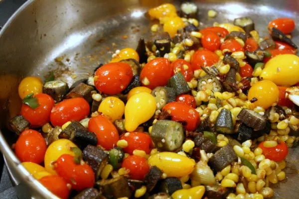 Corn, Tomato, and Okra Sauté