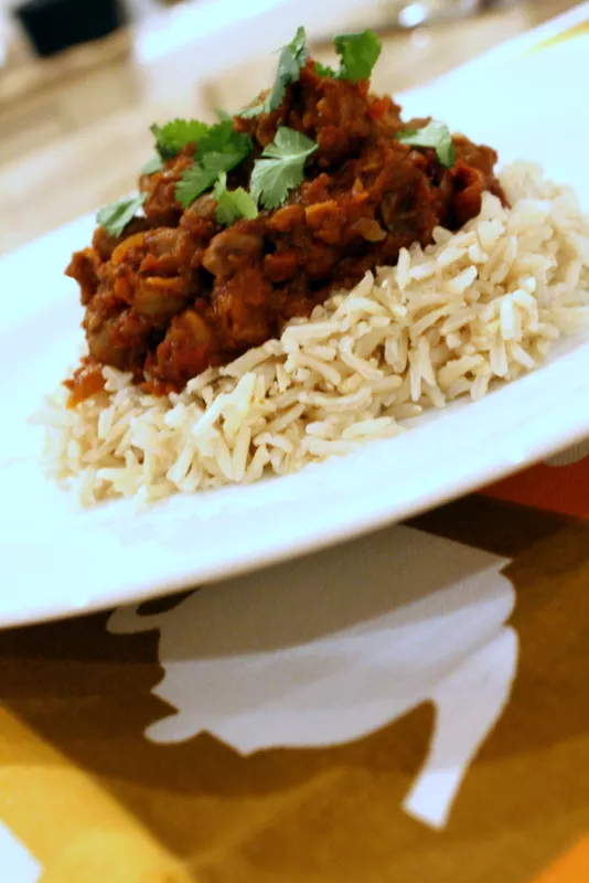 Crockpot Chana Masala with Brown Basmati Rice