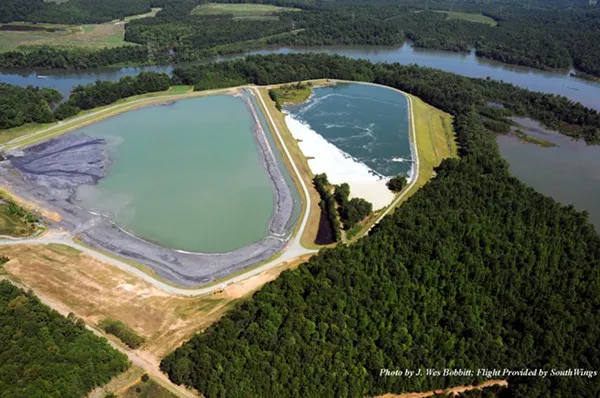 Duke Energys two unlined, high-hazard coal ash ponds on Mountain Island Lake (aka our drinking water)