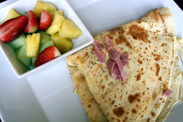 Egg, Cheese, and Turkey Bacon Crepe