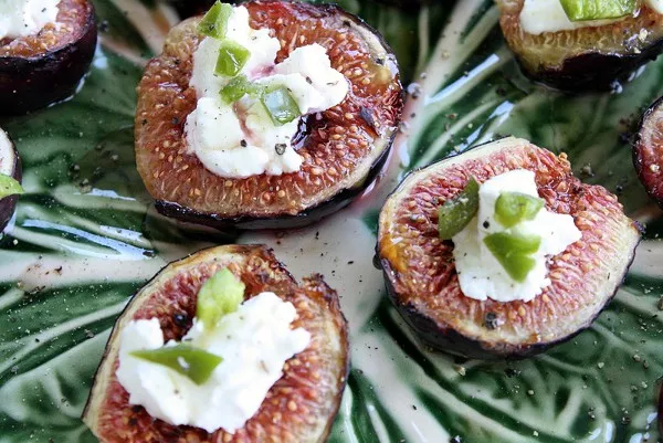 Figs with Goat Cheese and Jalapeños