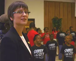 GANGBUSTERS: Rev. Fran Cook at a recent presentation about gangs in Charlotte at Little Rock A.M.E. Zion Church - KATIE WILLIAMS