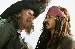 Geoffrey Rush and Johnny Depp in  Pirates of the Caribbean: At World's End - PETER MOUNTAIN / DISNEY ENTERPRISES