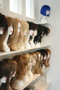 HEAD SHOP: The wigs on sale at Glamour Puss - COURTESY TY COE