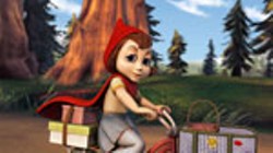 THE WEINSTEIN COMPANY - INTO THE WOODS Red (voice of Anne Hathaway) goes riding in Hoodwinked.