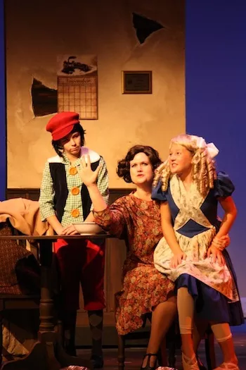 Jessie Sherman (Baby Louise), Lisa Smith Bradley (Rose), and Carlyn Head (Baby June) in Theatre Charlottes Gypsy.