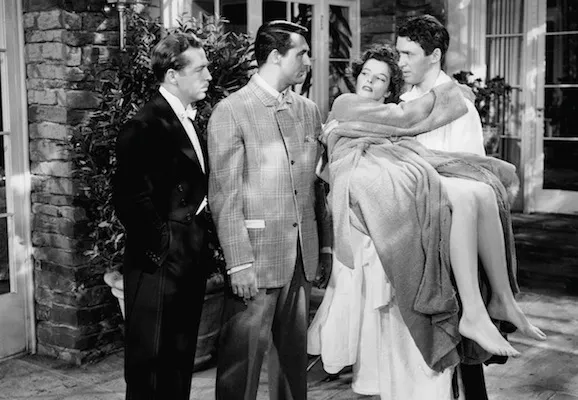 John Howard, Cary Grant, Katharine Hepburn and James Stewart in The Philadelphia Story (Photo: Warner Bros.)