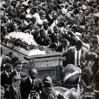 Karl Fleming, lower left, at Martin Luther King Jr.'s 
    funeral